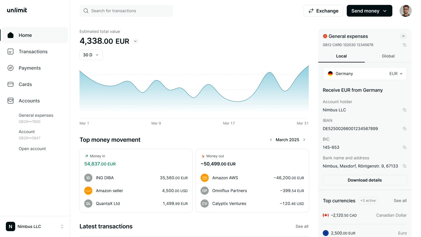 accounts interface